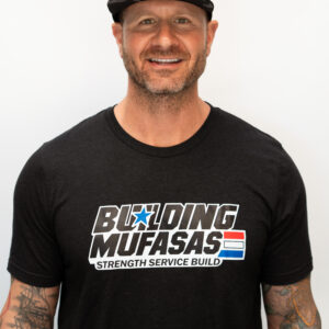 Building Mufasas Iconic Shirt BM1 black shirt with strength service build logo