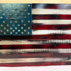 Wooden American Flag Concealment Box